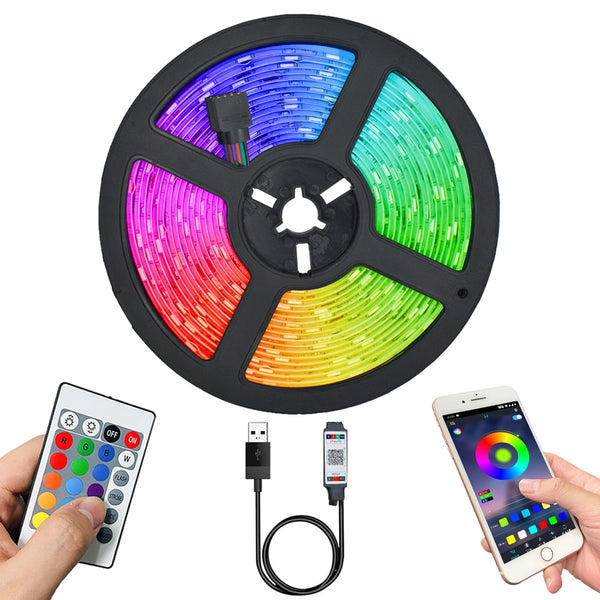 LED Strip Light DC5V SMD 2835 Flexible Lamp 1M 2M 3M 4M 5M Tape Diode Desk Screen TV Background Lighting USB Cable 3 Key Control