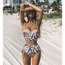 High Waist Bikini Set 2021 mujer Push Up Bandage Bikini Swimwear Women Floral Two Pieces Swimsuit Strappy biquinitraje de baño