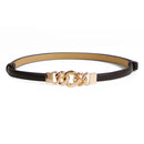 Adjustable PU Leather Ladies Dress Belts Skinny Thin Women Waist Belts Strap Gold Color Buckle Female Belts pasek damski