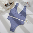 FINETOO Seamless Women Seamless Bra Lingerie Set Sexy Cropped Top Push Up Short Top+Thong Fitness Brassiere Suits Underwear Sets