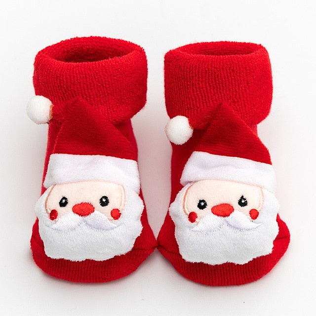 Kids Children's Socks for Girls Boys Thicken Print Cotton Toddlers Baby Christmas Socks for Newborns Infant Short Socks Clothing