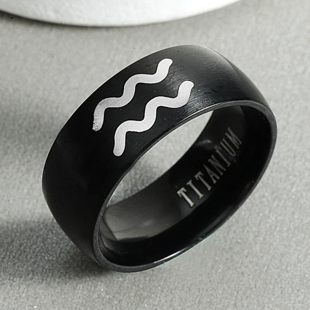 8mm Attack on Titan Black sliver Stainless Steel Ring Wings Of Liberty Flag Finger Rings For Men Women Jewelry Anime Fans