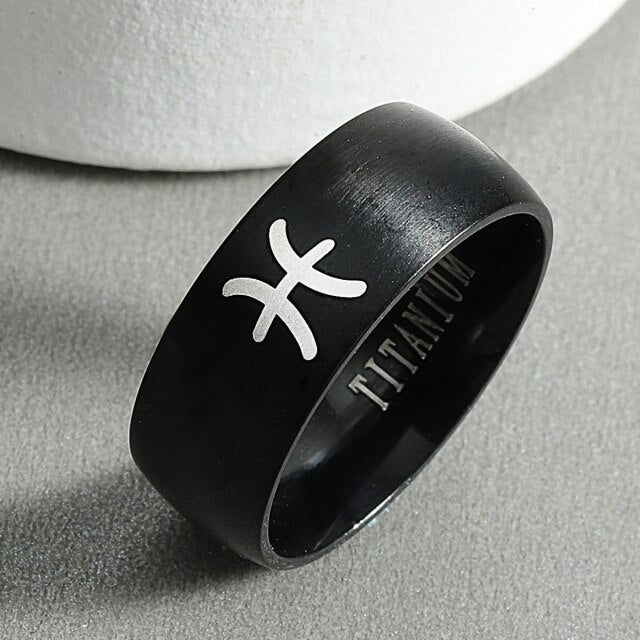 8mm Attack on Titan Black sliver Stainless Steel Ring Wings Of Liberty Flag Finger Rings For Men Women Jewelry Anime Fans