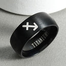 8mm Attack on Titan Black sliver Stainless Steel Ring Wings Of Liberty Flag Finger Rings For Men Women Jewelry Anime Fans
