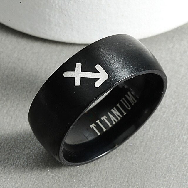 8mm Attack on Titan Black sliver Stainless Steel Ring Wings Of Liberty Flag Finger Rings For Men Women Jewelry Anime Fans