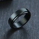 Vnox 6/8mm Spinner Ring for Men Stress Release Accessory Classic Stainless Steel Wedding Band Casual Viking Rune Sport Jewelry