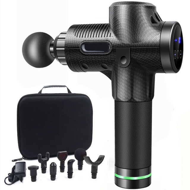7 Heads Massage Gun LCD Display Fascia Gun Sport Therapy Deep Muscle Pain Exercising Relaxation Massager
