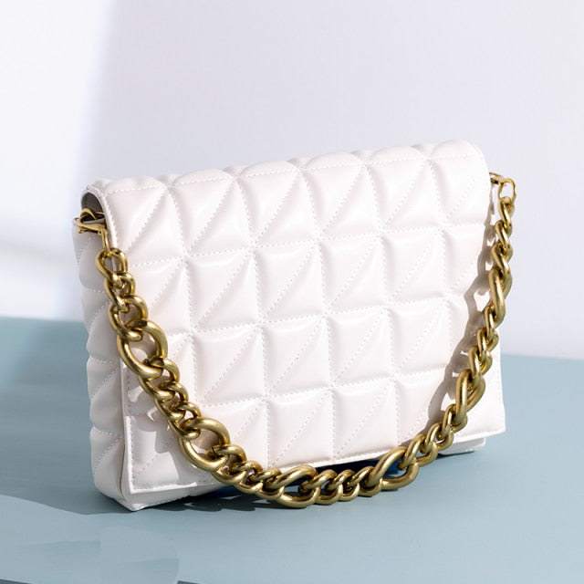 Branded Women's Shoulder Bags 2020 Thick Chain Quilted Shoulder Purses And Handbag Women Clutch Bags Ladies Hand Bag