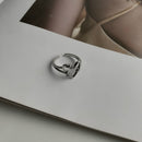 QiLuxy New Silver Color Hollowed-out Heart Shape Open Ring Design Cute Fashion Love Jewelry for Women Girl Gifts Adjustable