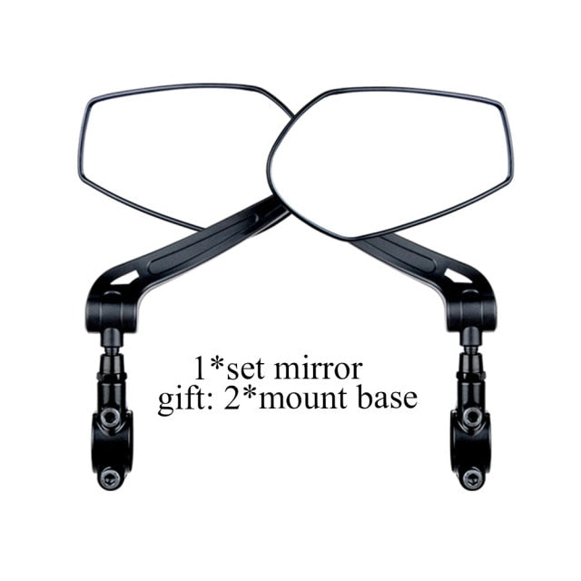 EasyDo Bicycle Handlebar Reflector Rear View Mirror Mountain Bike Electrical Bike Scooter HD Wide-Range Adjustable Angles Mirror