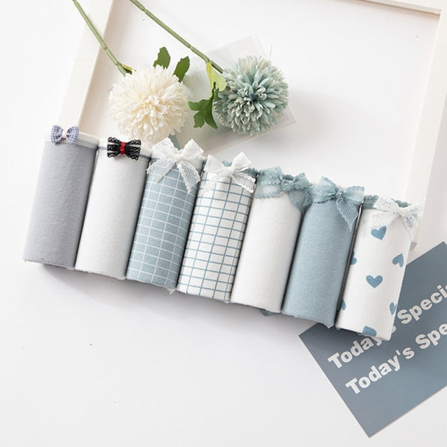 7Pcs Underwear Women Plus Size Panties Girls Briefs Sexy Lingeries Cueca Intimates Calcinhas Cotton Shorts Underpants Cute Panty