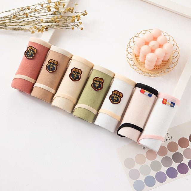 7Pcs Underwear Women Plus Size Panties Girls Briefs Sexy Lingeries Cueca Intimates Calcinhas Cotton Shorts Underpants Cute Panty