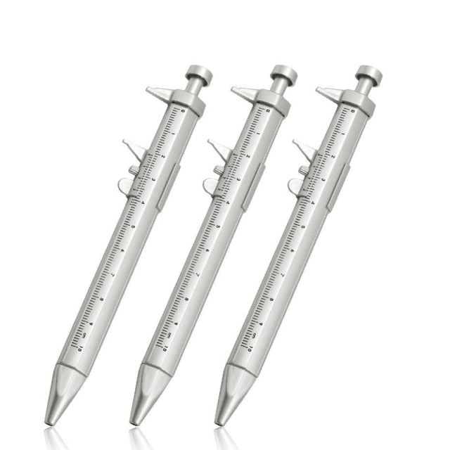 3pcs Multifunction 0.5mm Caliper pen Gel Ink Pen Vernier Caliper Roller Ball Pen Stationery Ball-Point Plastic Stationery Gift