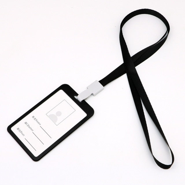 Retractable Lanyards ID Badge Holder Leather Porte Bus Pass Case Cover slip Men Women's Bank Credit Card Holder Strap Cardholder