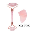 Face Massage Jade Roller Rose Quartz Natural Stone Gua Sha Slimmer Lift Wrinkle Double Chin Remover Beauty Care Slimming Tools