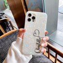 Love Custom Name Phone Case Crown Pattern For iphone 11 12 Pro MAX SE 6 6S 7 8 Plus X XS XR XS Max Mini Shell Texture Sparkling