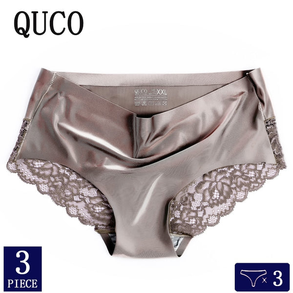 3pcs/lot QUCO Brand sexy Women Underwear High Quality Women Panties Seamless Underwear Solid  Lingerie underwear women