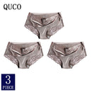 3pcs/lot QUCO Brand sexy Women Underwear High Quality Women Panties Seamless Underwear Solid  Lingerie underwear women