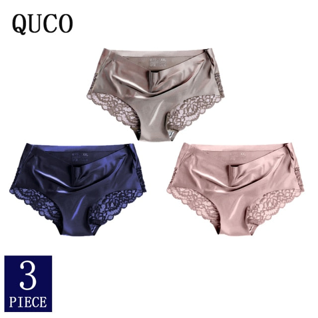 3pcs/lot QUCO Brand sexy Women Underwear High Quality Women Panties Seamless Underwear Solid  Lingerie underwear women