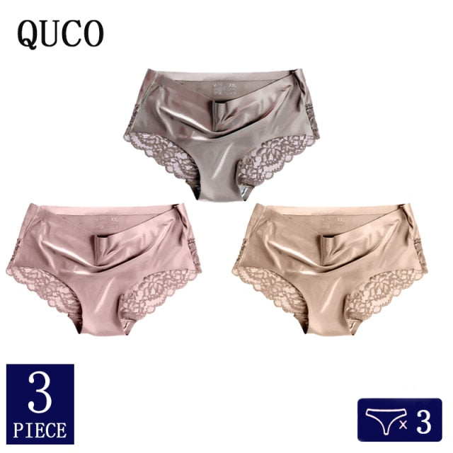 3pcs/lot QUCO Brand sexy Women Underwear High Quality Women Panties Seamless Underwear Solid  Lingerie underwear women