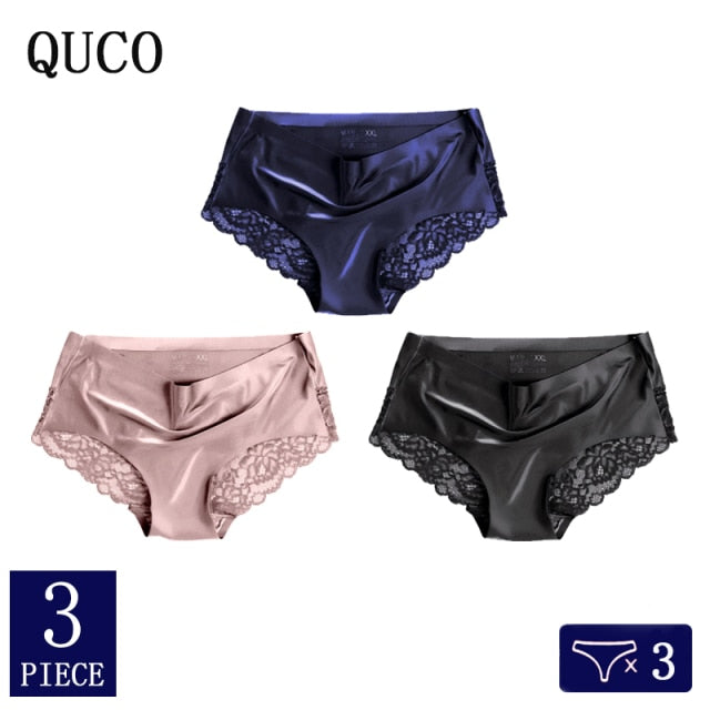 3pcs/lot QUCO Brand sexy Women Underwear High Quality Women Panties Seamless Underwear Solid  Lingerie underwear women