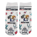 DZ1645 Doctor Nurse Print Grey's Anatomy Cotton Happy Socks Casual Creative Soft Comfortable Funny Novelty Men Woman Fans Gifts