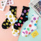 Dreamlikelin Spring Autumn Woman Funny Cotton Socks Smiley Print Korean Style Kawaii Smile Face Socks