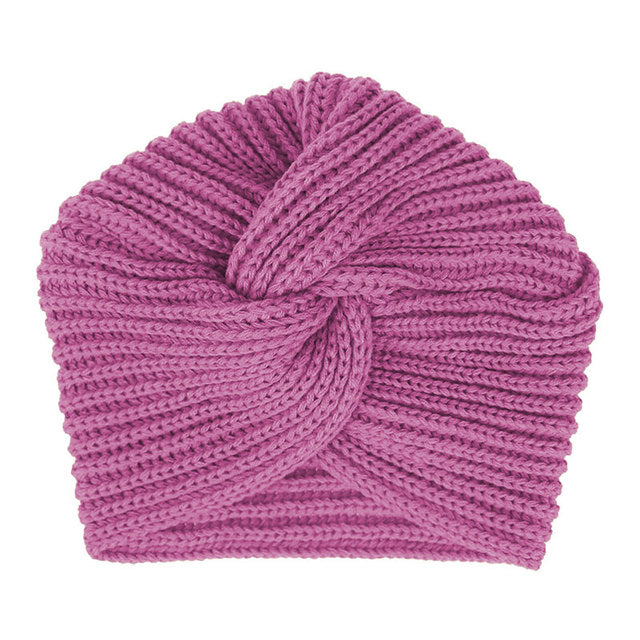Women Autumn Winter Knot Bandana Turban Resuable Foldable Bonnet Hat Night Cap Sleep Head Cover Solid Color Headwrap Headscarf