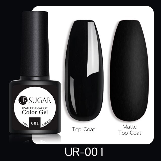 UR SUGAR 7.5ml Gel Nail Polish Nail Color Soak Off UV Gel Varnish Semi Permanant UV Gel Nail Art Varnish Base Top Coat