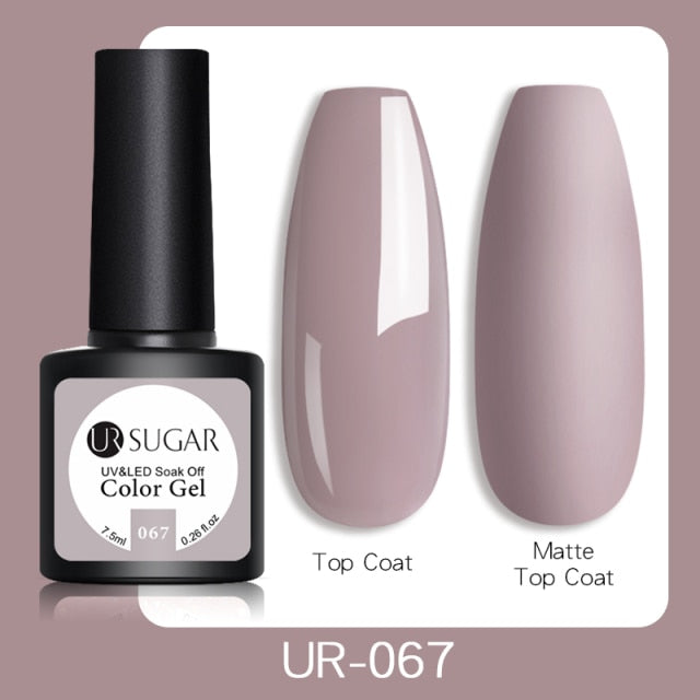 UR SUGAR 7.5ml Gel Nail Polish Nail Color Soak Off UV Gel Varnish Semi Permanant UV Gel Nail Art Varnish Base Top Coat