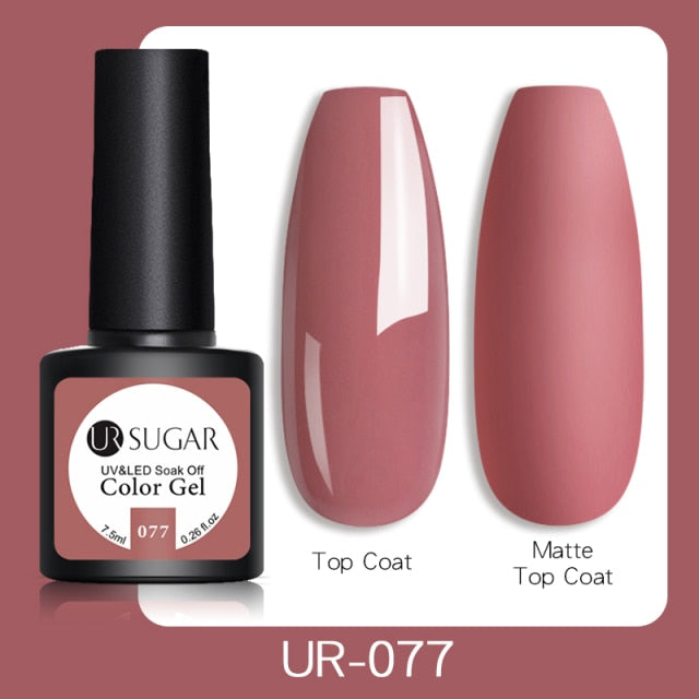 UR SUGAR 7.5ml Gel Nail Polish Nail Color Soak Off UV Gel Varnish Semi Permanant UV Gel Nail Art Varnish Base Top Coat