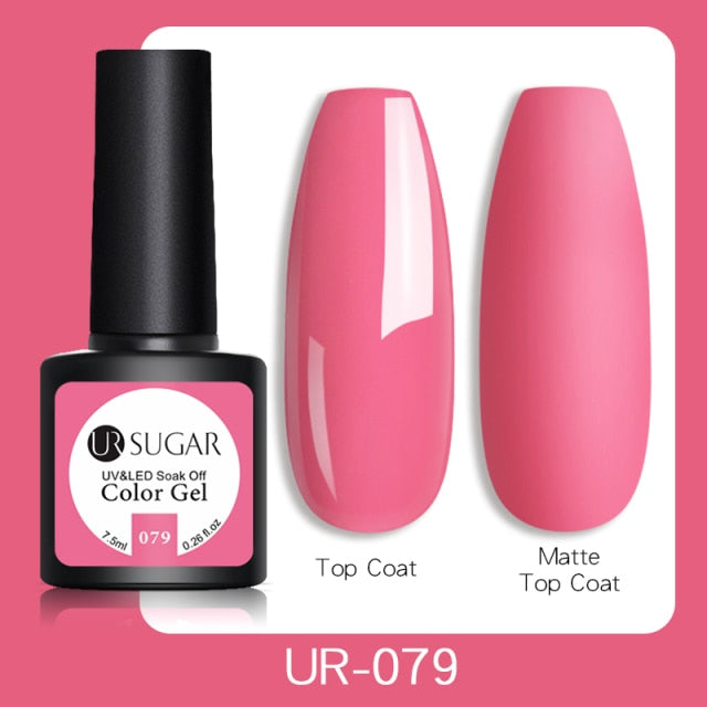 UR SUGAR 7.5ml Gel Nail Polish Nail Color Soak Off UV Gel Varnish Semi Permanant UV Gel Nail Art Varnish Base Top Coat