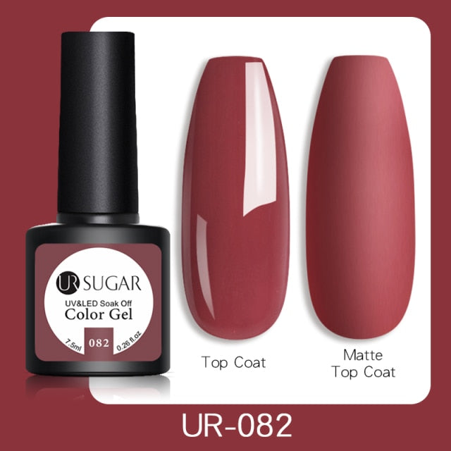 UR SUGAR 7.5ml Gel Nail Polish Nail Color Soak Off UV Gel Varnish Semi Permanant UV Gel Nail Art Varnish Base Top Coat