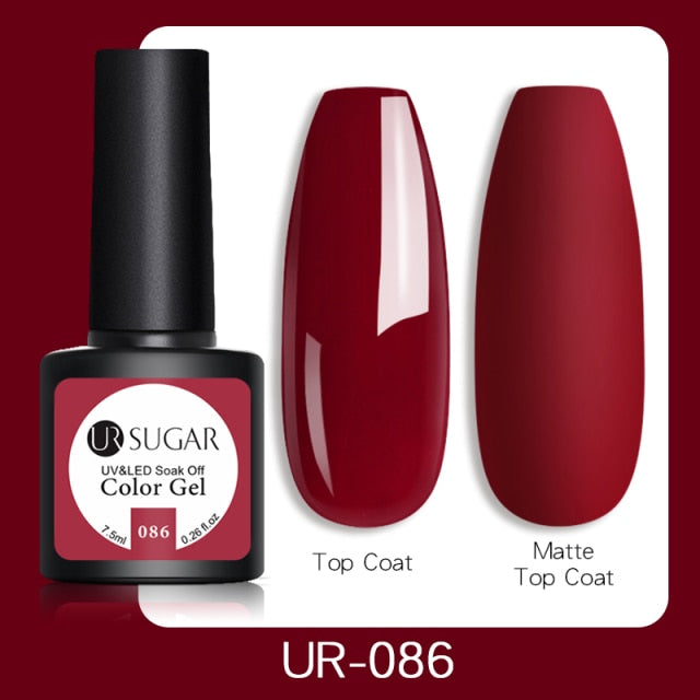 UR SUGAR 7.5ml Gel Nail Polish Nail Color Soak Off UV Gel Varnish Semi Permanant UV Gel Nail Art Varnish Base Top Coat