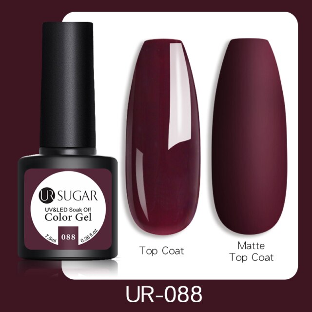 UR SUGAR 7.5ml Gel Nail Polish Nail Color Soak Off UV Gel Varnish Semi Permanant UV Gel Nail Art Varnish Base Top Coat