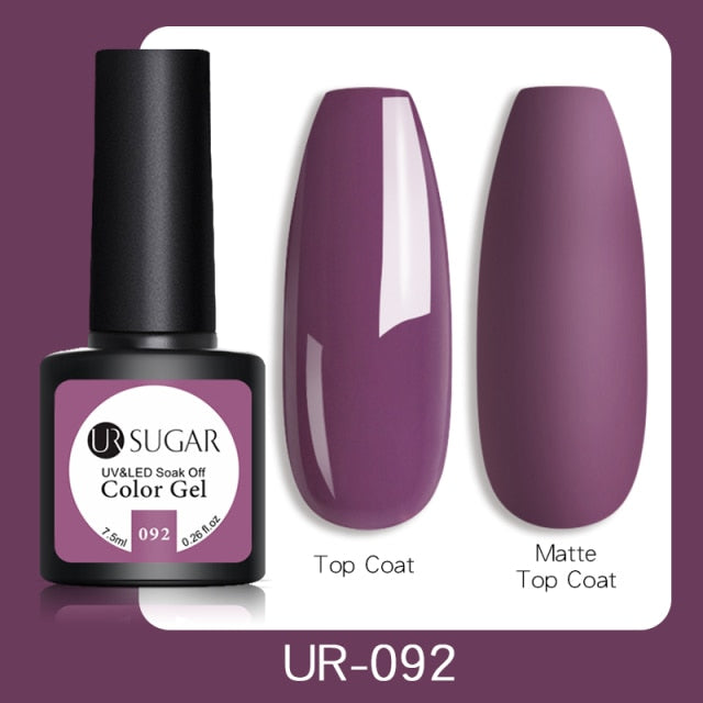 UR SUGAR 7.5ml Gel Nail Polish Nail Color Soak Off UV Gel Varnish Semi Permanant UV Gel Nail Art Varnish Base Top Coat