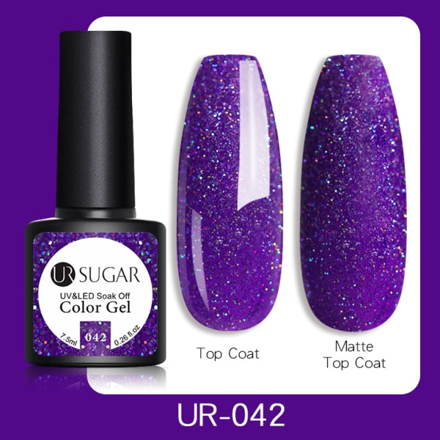UR SUGAR 7.5ml Gel Nail Polish Nail Color Soak Off UV Gel Varnish Semi Permanant UV Gel Nail Art Varnish Base Top Coat