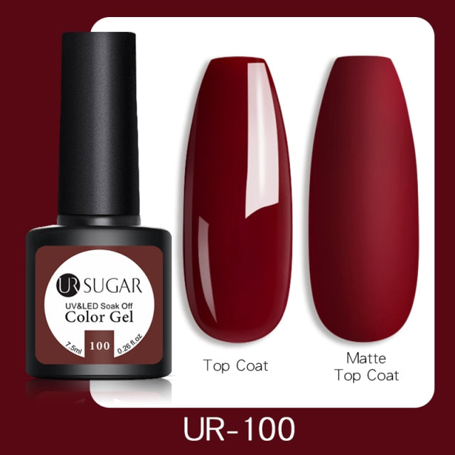 UR SUGAR 7.5ml Gel Nail Polish Nail Color Soak Off UV Gel Varnish Semi Permanant UV Gel Nail Art Varnish Base Top Coat
