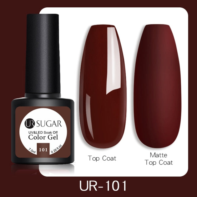 UR SUGAR 7.5ml Gel Nail Polish Nail Color Soak Off UV Gel Varnish Semi Permanant UV Gel Nail Art Varnish Base Top Coat