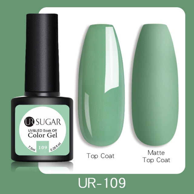 UR SUGAR 7.5ml Gel Nail Polish Nail Color Soak Off UV Gel Varnish Semi Permanant UV Gel Nail Art Varnish Base Top Coat