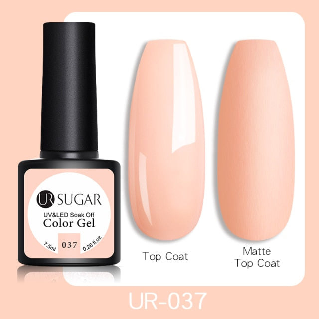 UR SUGAR 7.5ml Gel Nail Polish Nail Color Soak Off UV Gel Varnish Semi Permanant UV Gel Nail Art Varnish Base Top Coat