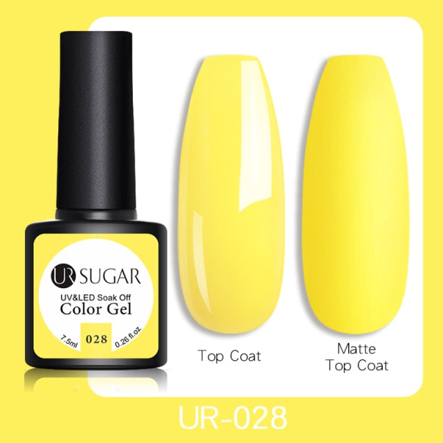 UR SUGAR 7.5ml Gel Nail Polish Nail Color Soak Off UV Gel Varnish Semi Permanant UV Gel Nail Art Varnish Base Top Coat