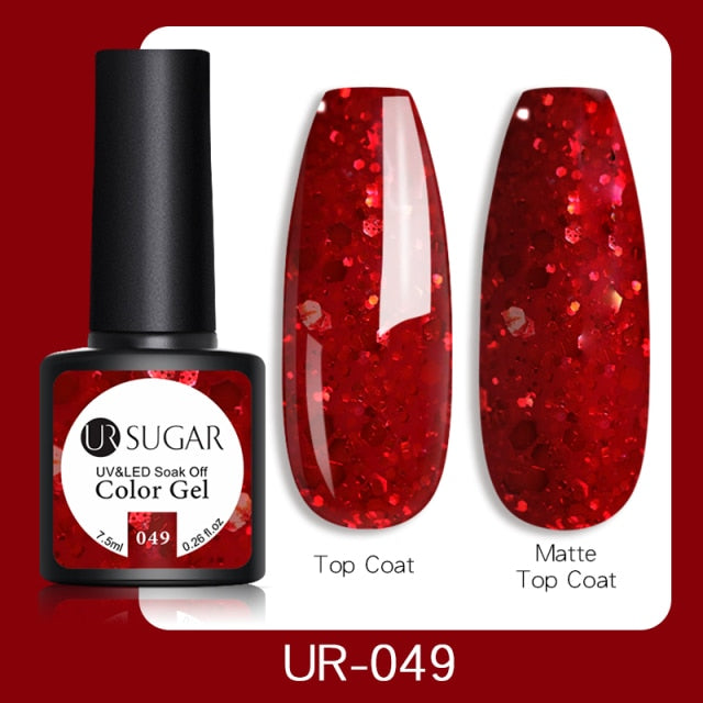 UR SUGAR 7.5ml Gel Nail Polish Nail Color Soak Off UV Gel Varnish Semi Permanant UV Gel Nail Art Varnish Base Top Coat