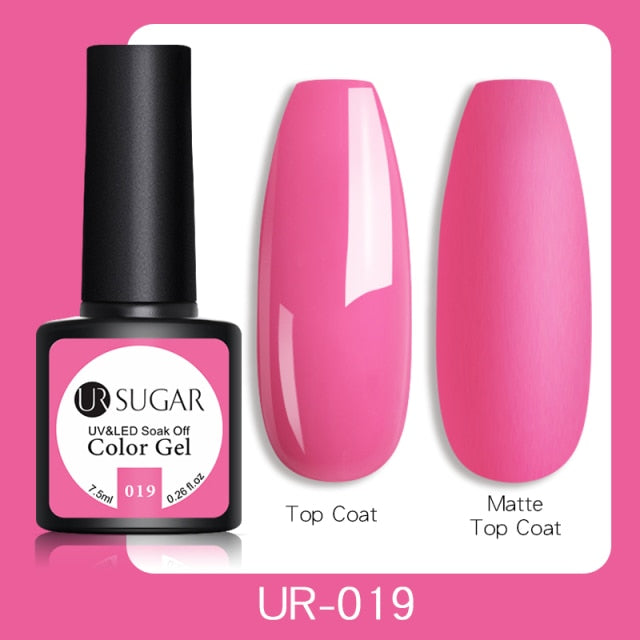 UR SUGAR 7.5ml Gel Nail Polish Nail Color Soak Off UV Gel Varnish Semi Permanant UV Gel Nail Art Varnish Base Top Coat