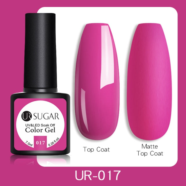 UR SUGAR 7.5ml Gel Nail Polish Nail Color Soak Off UV Gel Varnish Semi Permanant UV Gel Nail Art Varnish Base Top Coat