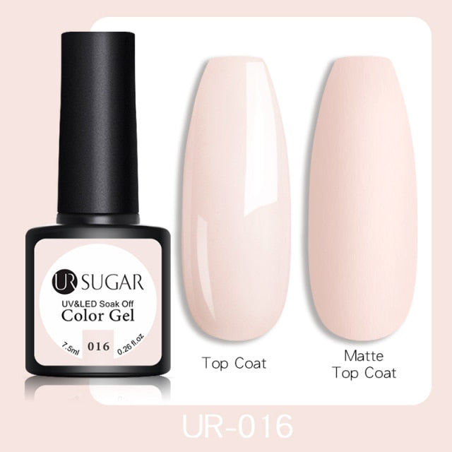 UR SUGAR 7.5ml Gel Nail Polish Nail Color Soak Off UV Gel Varnish Semi Permanant UV Gel Nail Art Varnish Base Top Coat