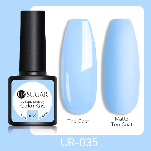 UR SUGAR 7.5ml Gel Nail Polish Nail Color Soak Off UV Gel Varnish Semi Permanant UV Gel Nail Art Varnish Base Top Coat