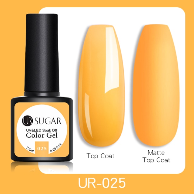 UR SUGAR 7.5ml Gel Nail Polish Nail Color Soak Off UV Gel Varnish Semi Permanant UV Gel Nail Art Varnish Base Top Coat