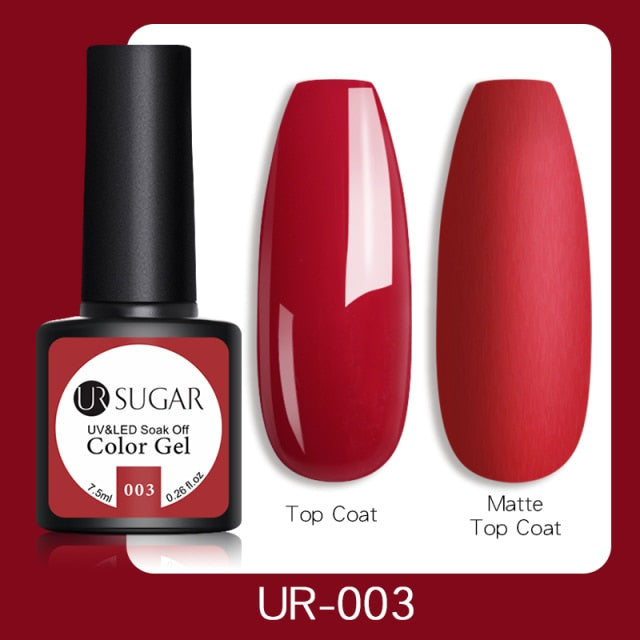 UR SUGAR 7.5ml Gel Nail Polish Nail Color Soak Off UV Gel Varnish Semi Permanant UV Gel Nail Art Varnish Base Top Coat