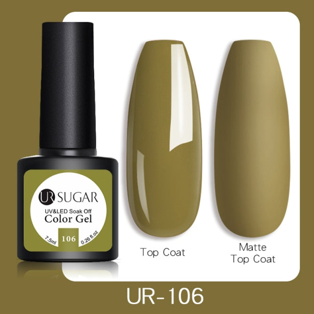 UR SUGAR 7.5ml Gel Nail Polish Nail Color Soak Off UV Gel Varnish Semi Permanant UV Gel Nail Art Varnish Base Top Coat